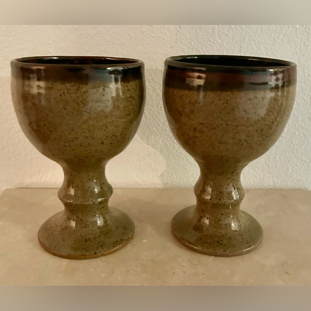 2 of The Coach House Pottery from Coggeshall Essex goblet/ chalice. 5.5” - Picture 2 of 8